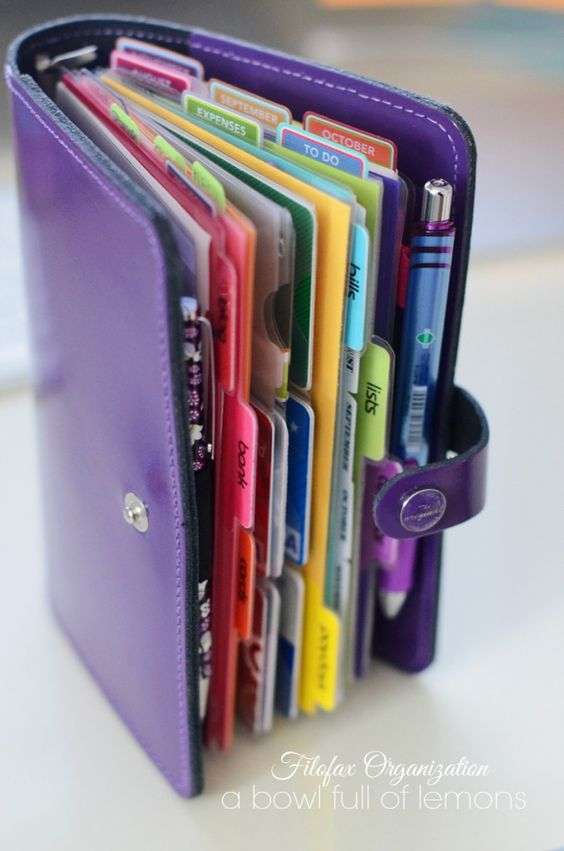 purple binder with tabs