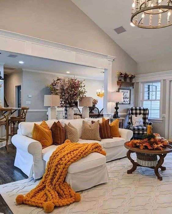 fall farmhouse living room design