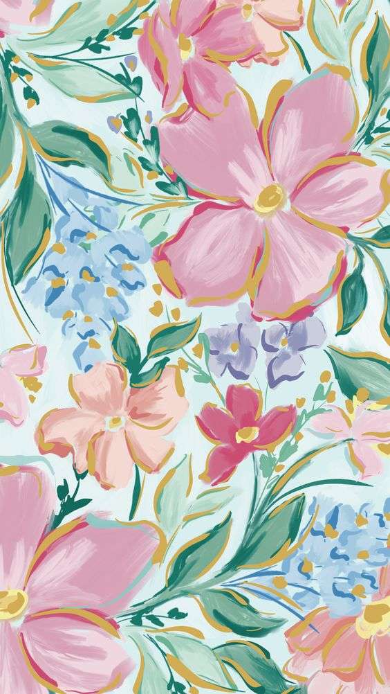 handpainted floral wallpaper