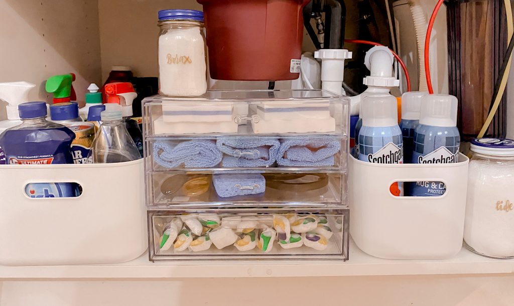 cleaning under the sink is super easy